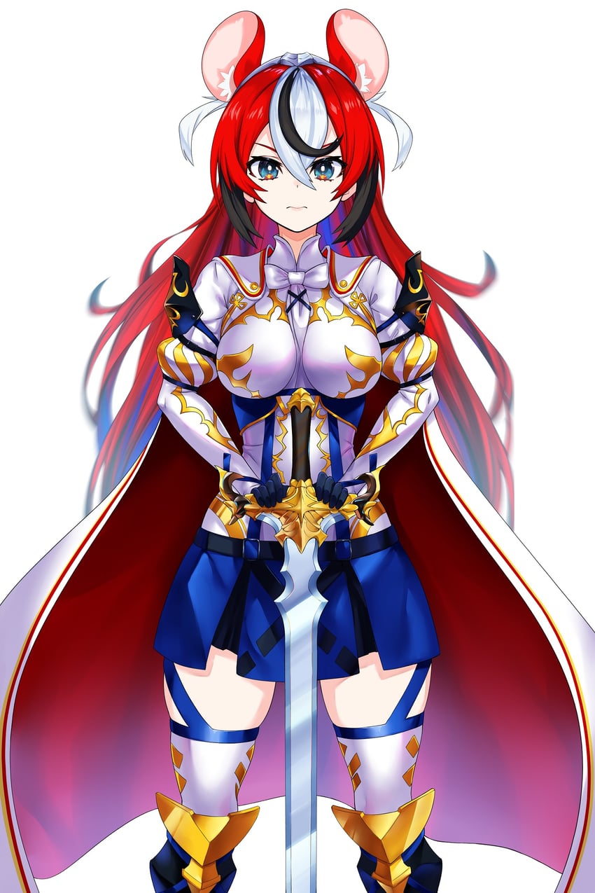 hakos baelz and female alear (hololive and 3 more) drawn by sereneandsilent