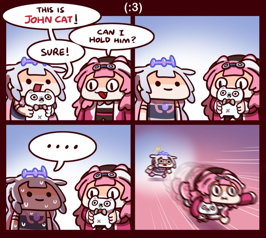 koseki bijou, raora panthera, and john cat (hololive and 1 more) drawn by keenbiscuit