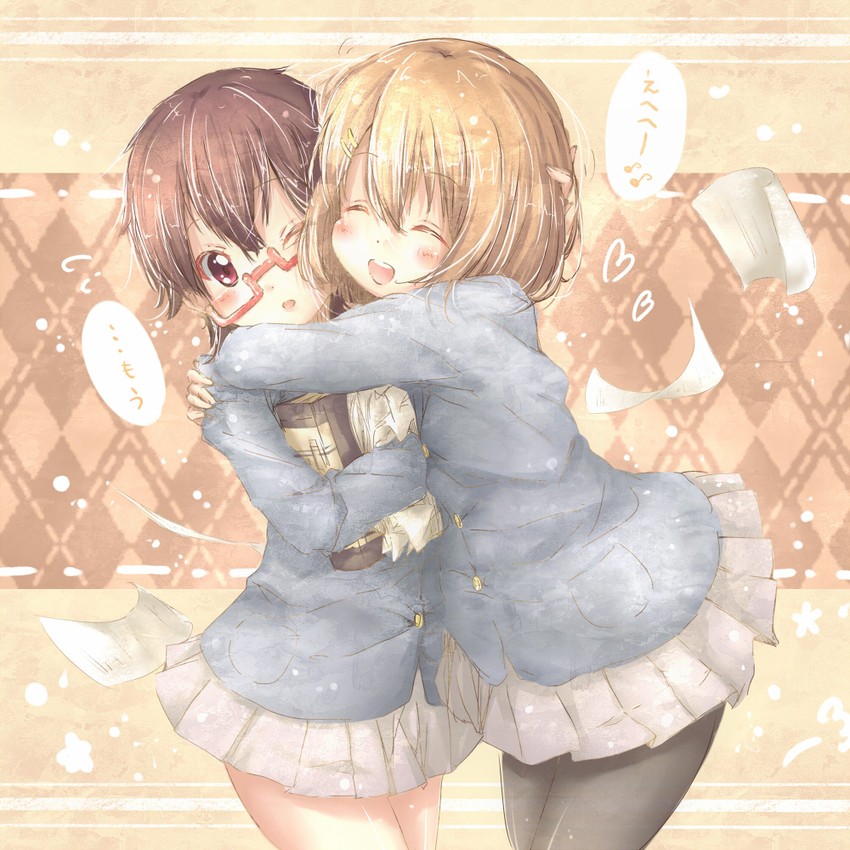 hirasawa yui and manabe nodoka (k-on!) drawn by kuma_(happylocation)