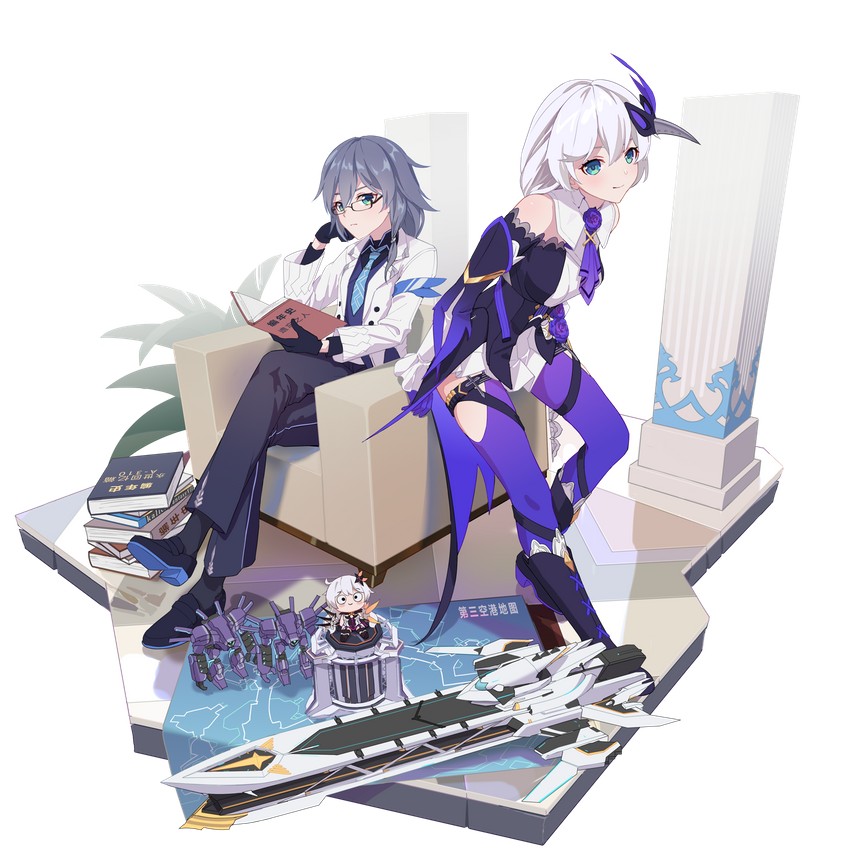 kiana kaslana, fu hua, and kallen kaslana (honkai and 1 more) drawn by alset