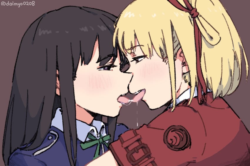 nishikigi chisato and inoue takina (lycoris recoil) drawn by daimyo0208