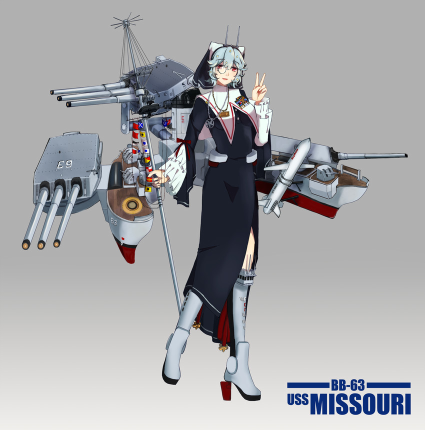 uss missouri (original) drawn by yoshimizu_amine
