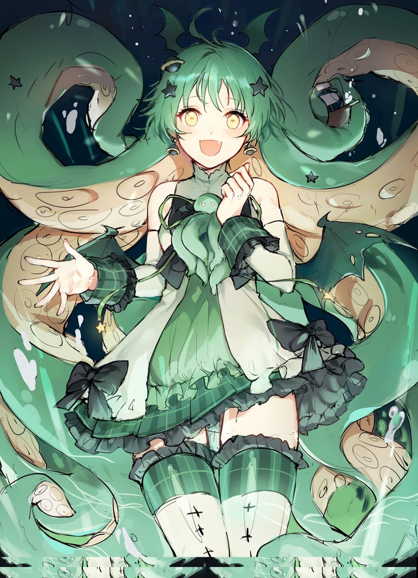 cthulhu (original and 1 more) drawn by foam_(awa)