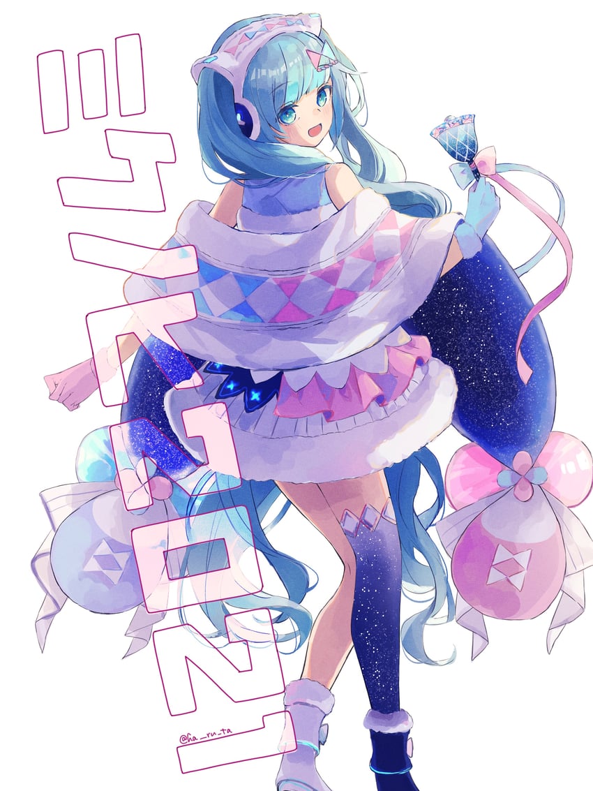 hatsune miku and magical mirai miku (vocaloid and 1 more) drawn by haruta_(user_dndp3458)
