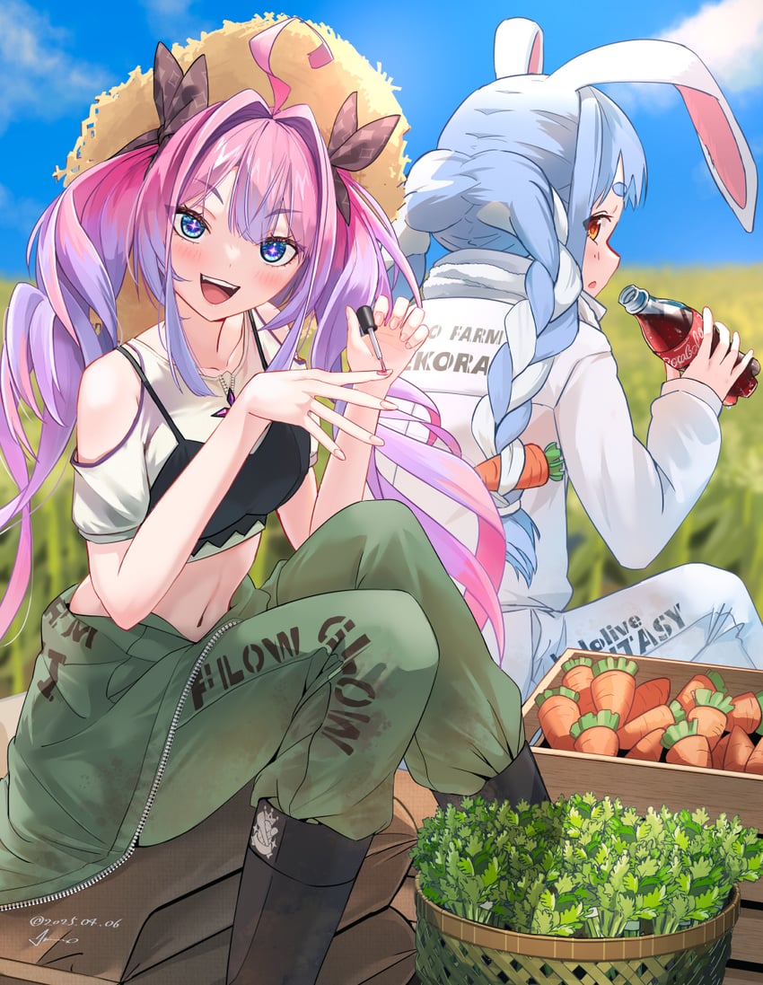 usada pekora and kikirara vivi (hololive and 2 more) drawn by ammo21204760