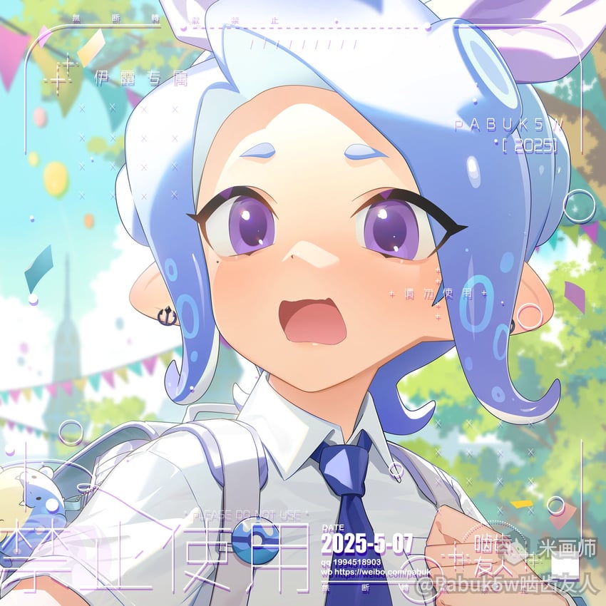 octoling player character, octoling girl, and spheal (pokemon and 2 more) drawn by pabuk5w