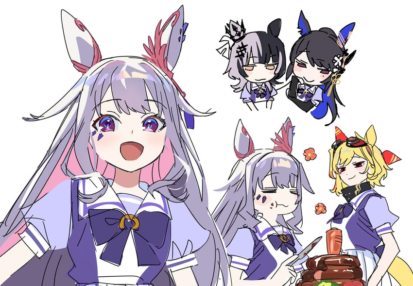 shiori novella, nerissa ravencroft, koseki bijou, and kaela kovalskia (hololive and 3 more) drawn by yomosaka