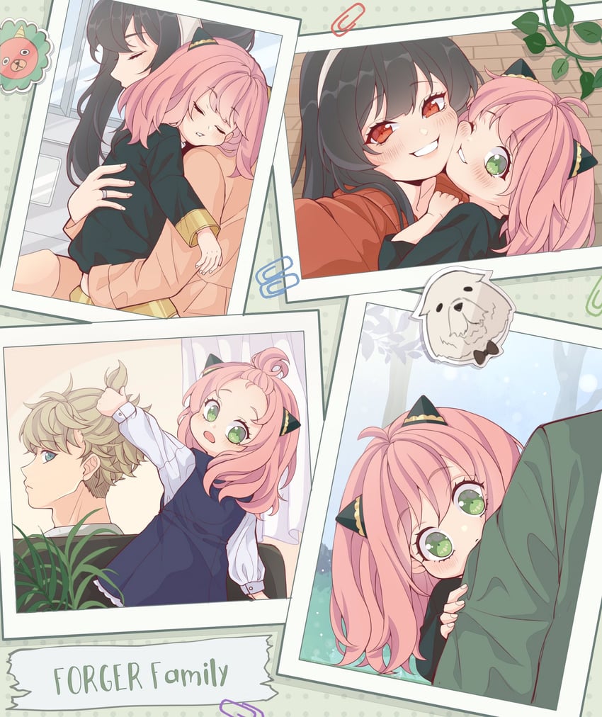 yor briar, anya, twilight, bond, and director chimera (spy x family) drawn by ayacchirin