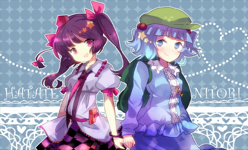kawashiro nitori and himekaidou hatate (touhou) drawn by amo_(shibu3) and asumi_chikyuu