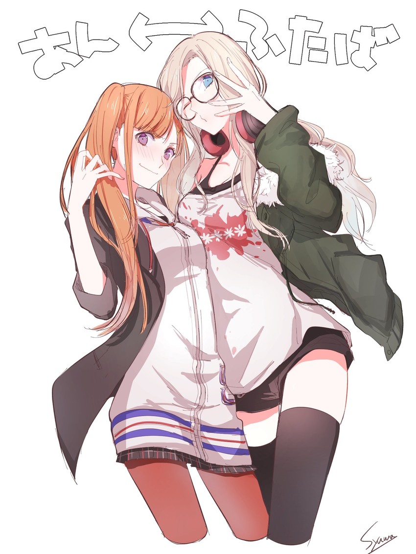 takamaki anne and sakura futaba (persona and 1 more) drawn by shuwa