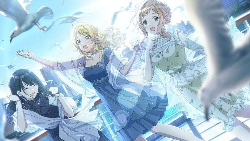 hachimiya meguru, sakuragi mano, and kazano hiori (idolmaster and 1 more)