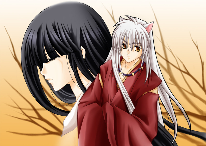 inuyasha and kikyou (inuyasha) drawn by setomi