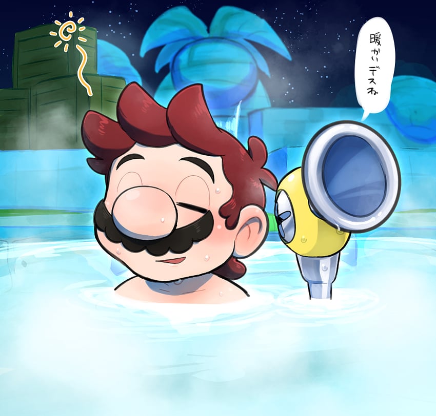 mario and f.l.u.d.d. (mario and 1 more) drawn by hoshi_(star-name2000)