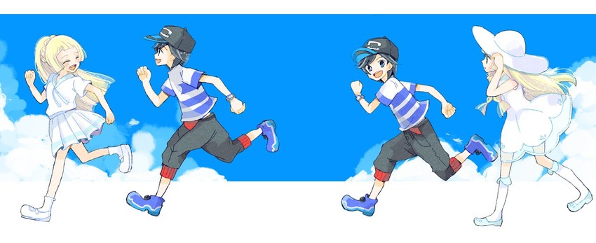lillie and elio (pokemon and 1 more) drawn by atsumi_yoshioka