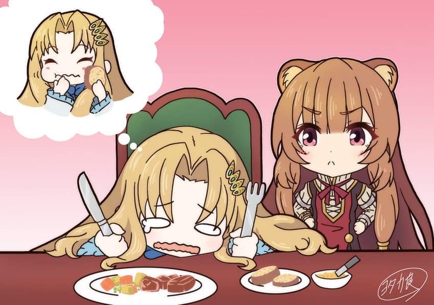 raphtalia and filo (tate no yuusha no nariagari) drawn by yotaka_ryou