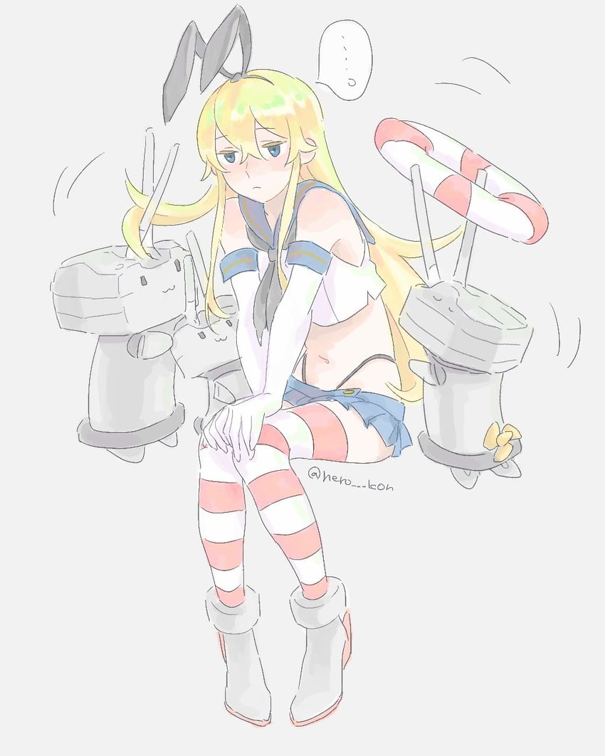 shimakaze and rensouhou-chan (kantai collection) drawn by hero_kon