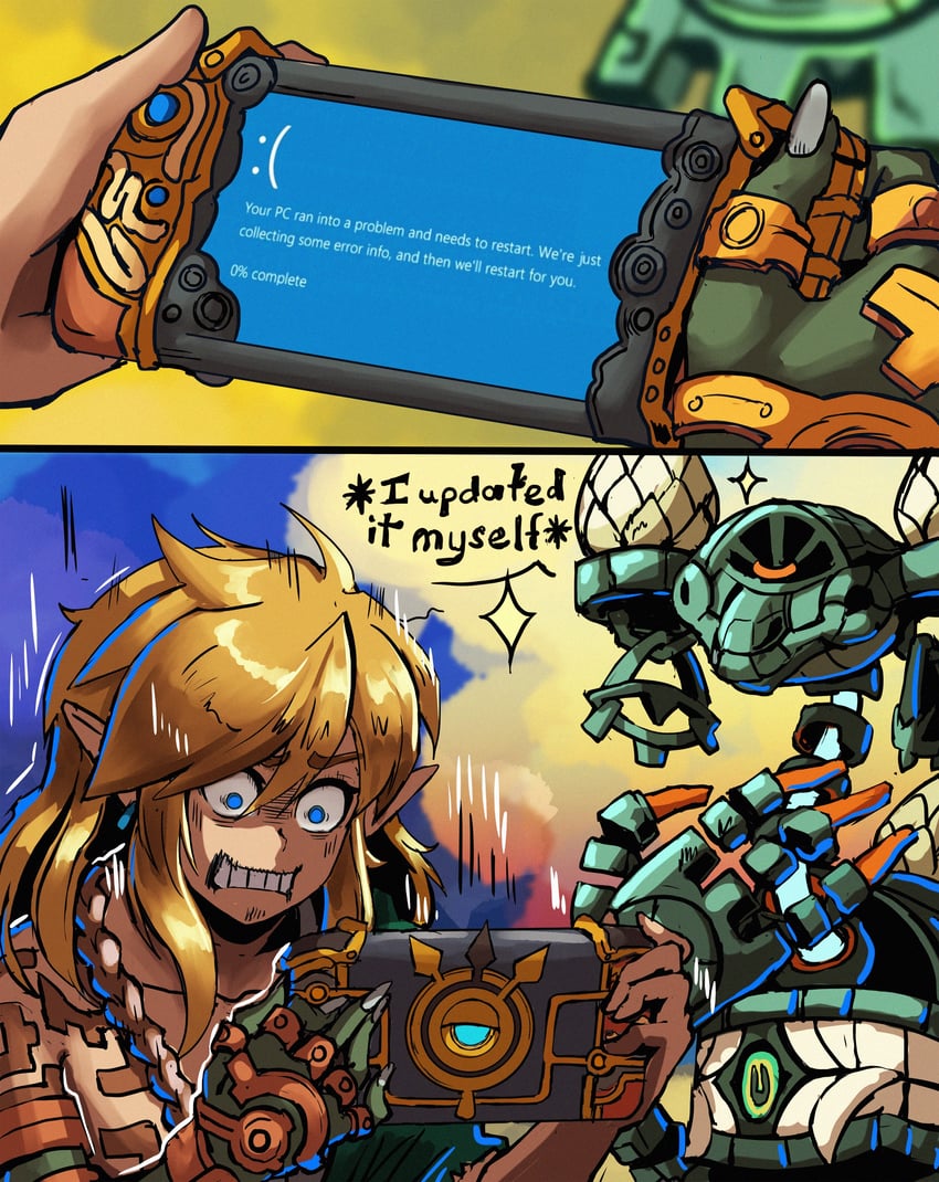 link and steward construct (the legend of zelda and 3 more) drawn by stoic_seraphim