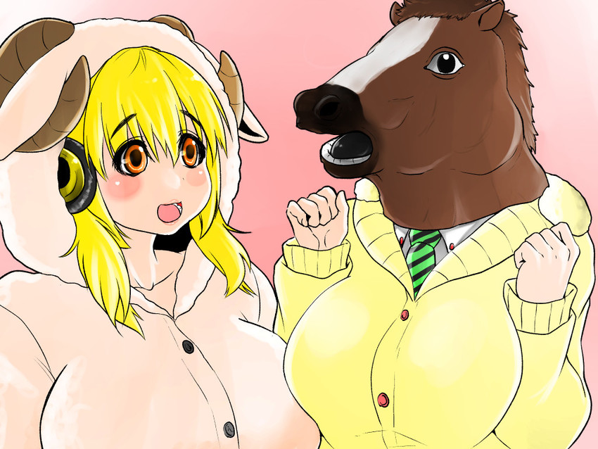 super sonico and super pochaco (nitroplus) drawn by isna_(footprintsofisna)