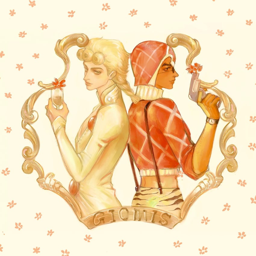 giorno giovanna and guido mista (jojo no kimyou na bouken and 1 more) drawn by a_io_u