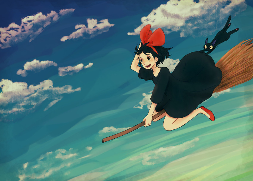 kiki and jiji (majo no takkyuubin) drawn by kuyuri_yuta