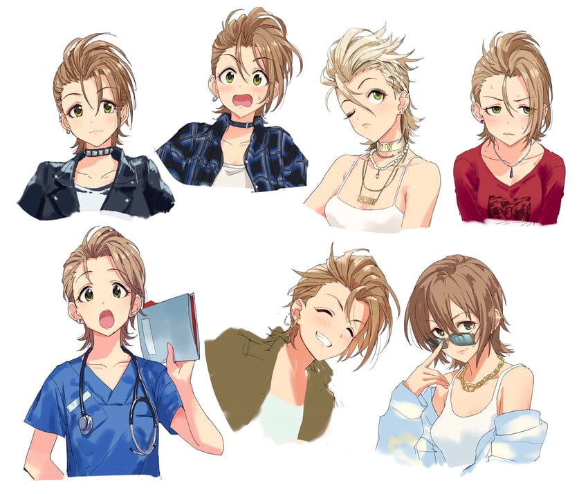 kimura natsuki (idolmaster and 1 more) drawn by kurume