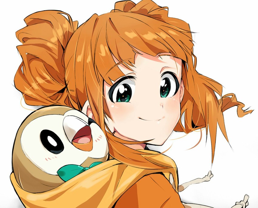 takatsuki yayoi and rowlet (pokemon and 2 more) drawn by tuxedo_de_cat