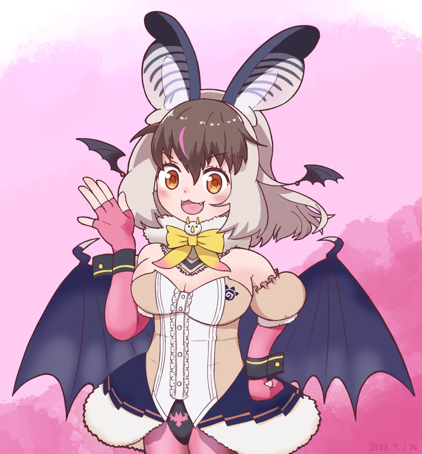 brown long-eared bat (kemono friends and 1 more) drawn by hissaa_(hisser)