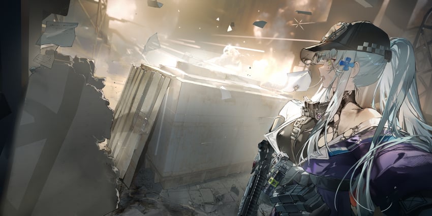 hk416 and klukai (girls' frontline and 1 more) drawn by dalanxia