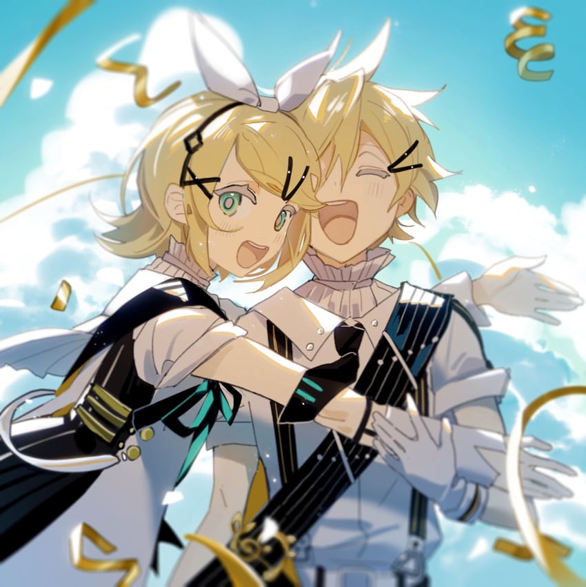 kagamine rin and kagamine len (vocaloid and 1 more) drawn by chi_ya