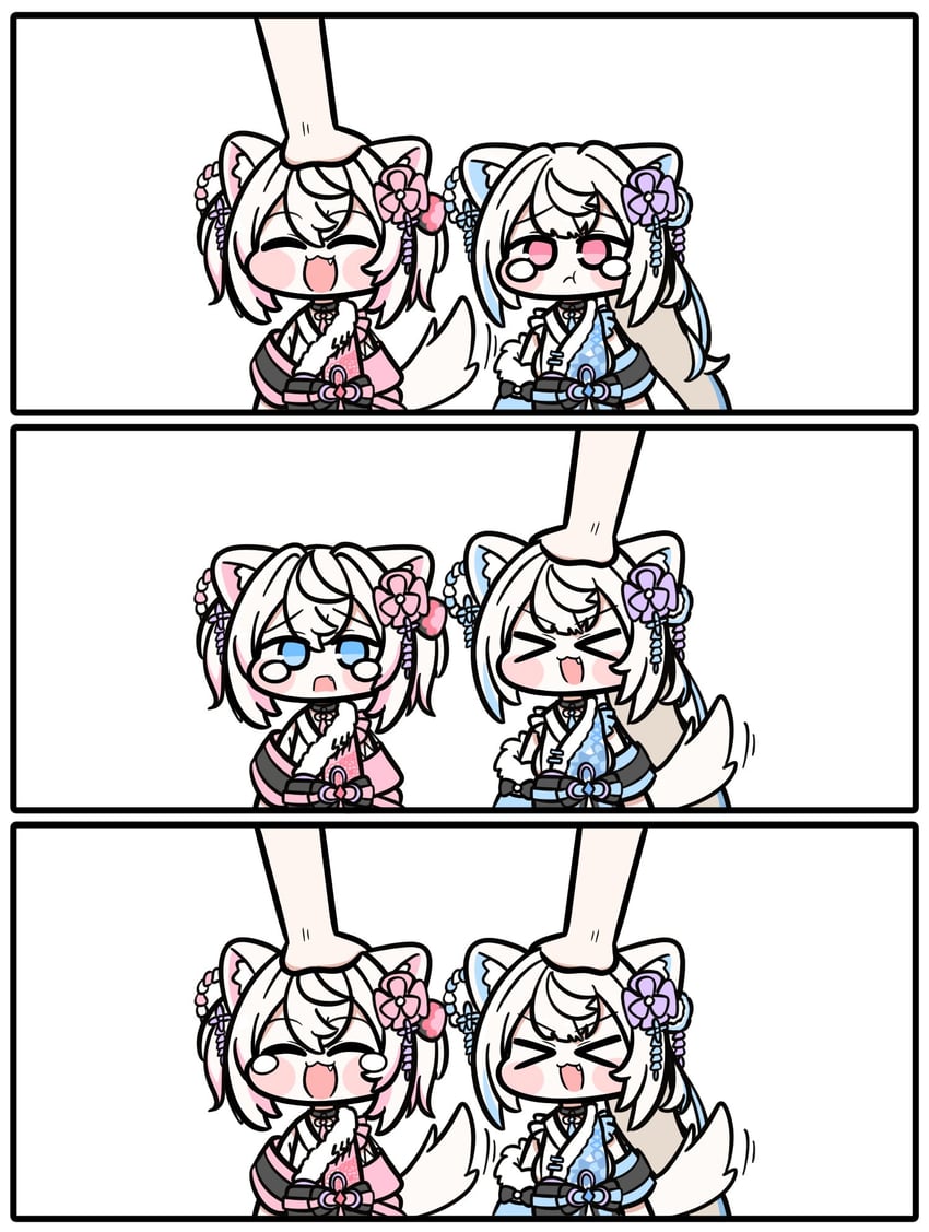 fuwawa abyssgard and mococo abyssgard (hololive and 1 more) drawn by tensutensu