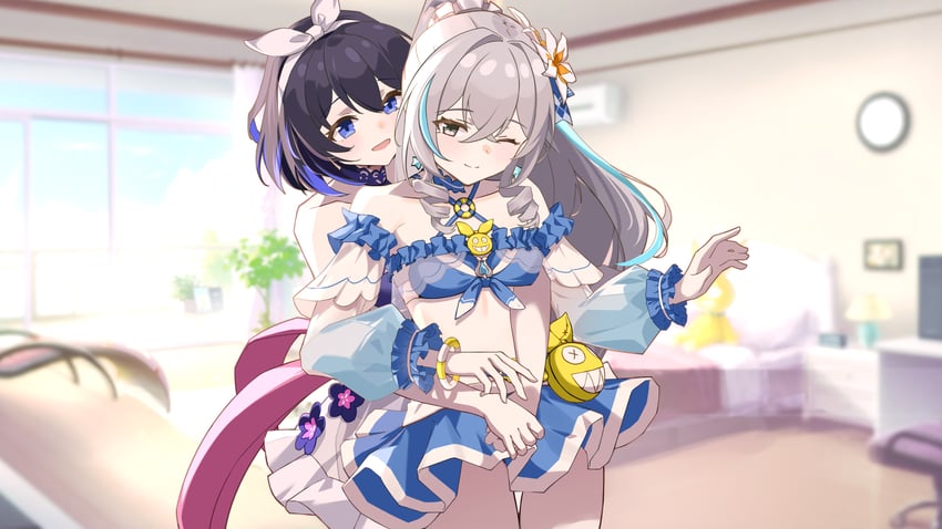 bronya zaychik, seele vollerei, and homu (honkai and 1 more) drawn by doge_onion