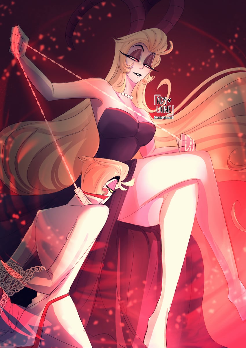 lucifer morningstar and lilith (hazbin hotel) drawn by adylaineart