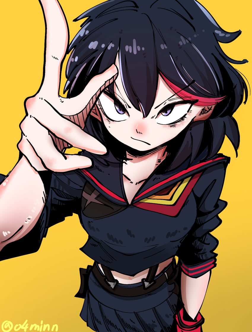 matoi ryuuko and senketsu (kill la kill) drawn by 04minn