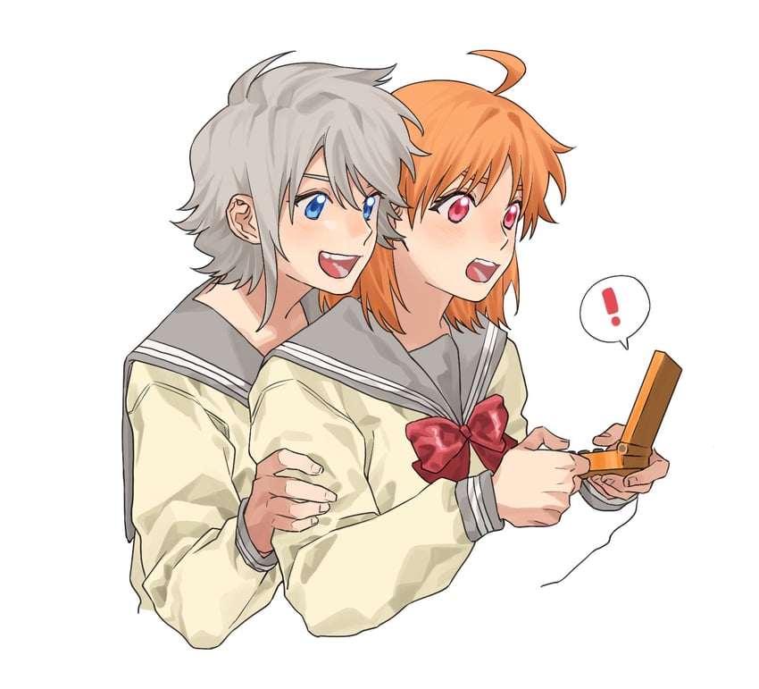 watanabe you and takami chika (love live! and 1 more) drawn by jiguang_haibao