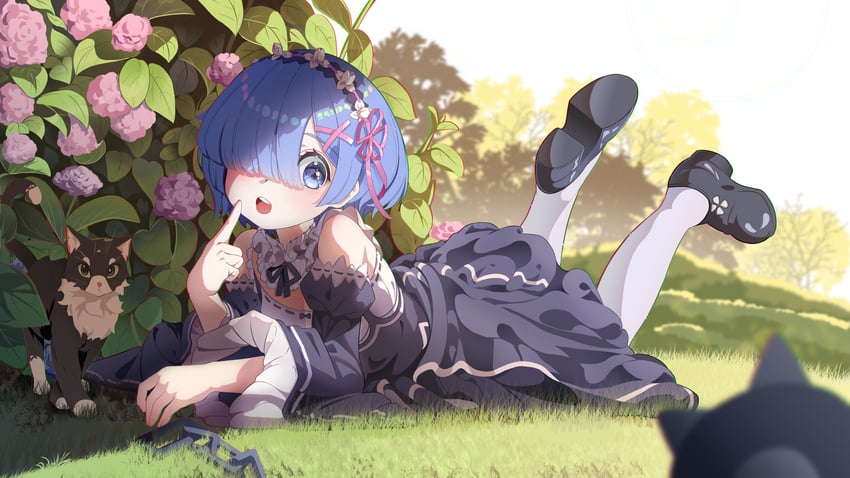 rem (re:zero kara hajimeru isekai seikatsu) drawn by bing_nuan_nuan