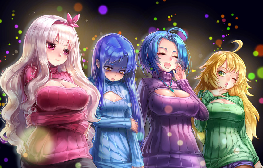 hoshii miki, kisaragi chihaya, shijou takane, and miura azusa (idolmaster) drawn by st.microscope