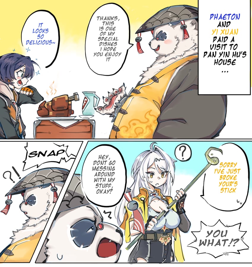 belle, yixuan, and pan yinhu (zenless zone zero and 2 more) drawn by bossjob3