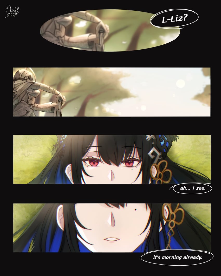 nerissa ravencroft and elizabeth rose bloodflame (hololive and 1 more) drawn by paw_chie