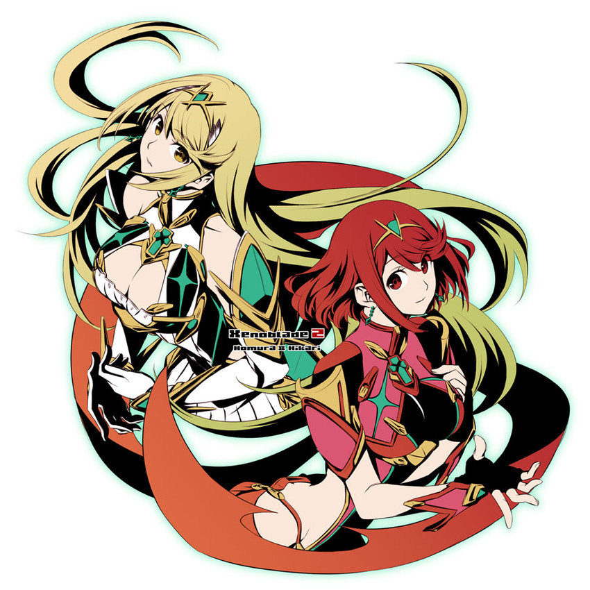 pyra and mythra (xenoblade chronicles and 1 more) drawn by oto_nagi