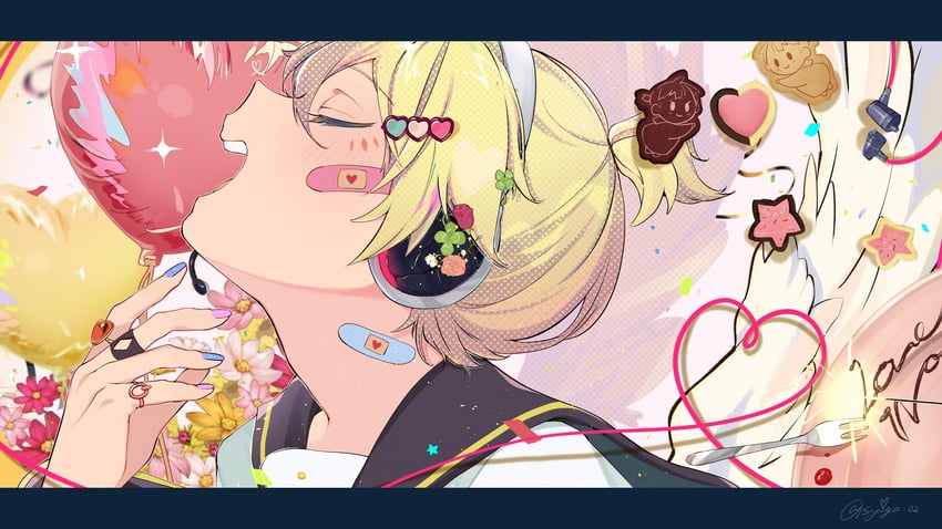 kagamine len (vocaloid and 4 more) drawn by syiga