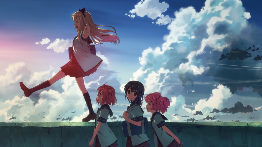 toshinou kyouko, akaza akari, funami yui, and yoshikawa chinatsu (yuruyuri) drawn by yuuki_tatsuya