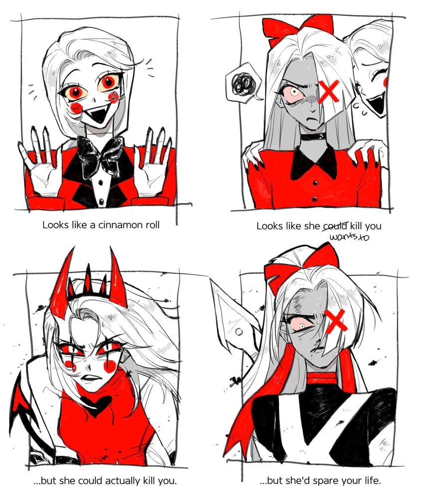 charlie morningstar and vaggie (hazbin hotel) drawn by tppiiiiqqt