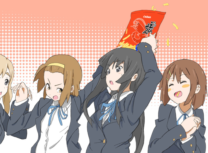 akiyama mio, hirasawa yui, tainaka ritsu, and kotobuki tsumugi (k-on!) drawn by oge