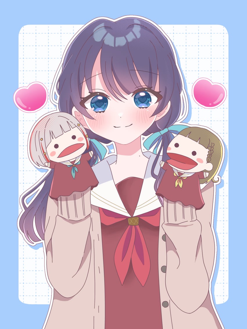 murano sayaka, yugiri tsuzuri, and kachimachi kosuzu (love live! and 1 more) drawn by harusame_soup_(har_s_k)