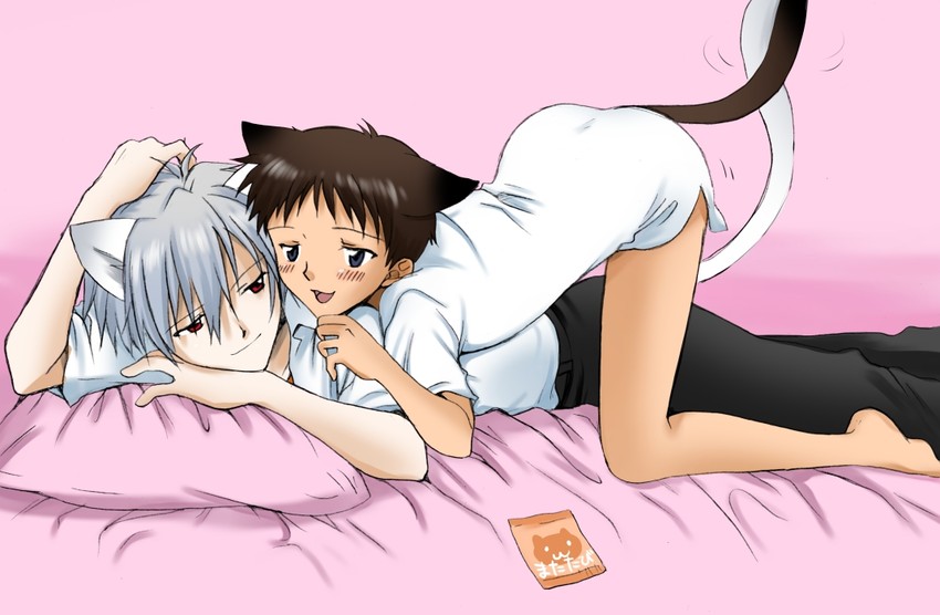ikari shinji and nagisa kaworu (neon genesis evangelion) drawn by mihane_rio