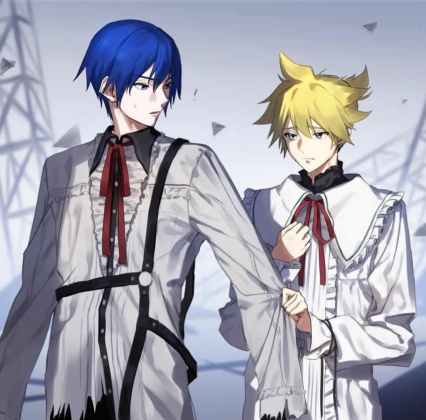 kagamine len, kaito, 25-ji kaito, and 25-ji len (vocaloid and 1 more) drawn by tetorutti35