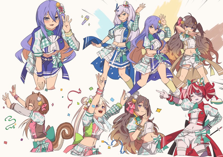 kureiji ollie, moona hoshinova, pavolia reine, ayunda risu, anya melfissa, and 1 more (hololive and 1 more) drawn by ludwigtk