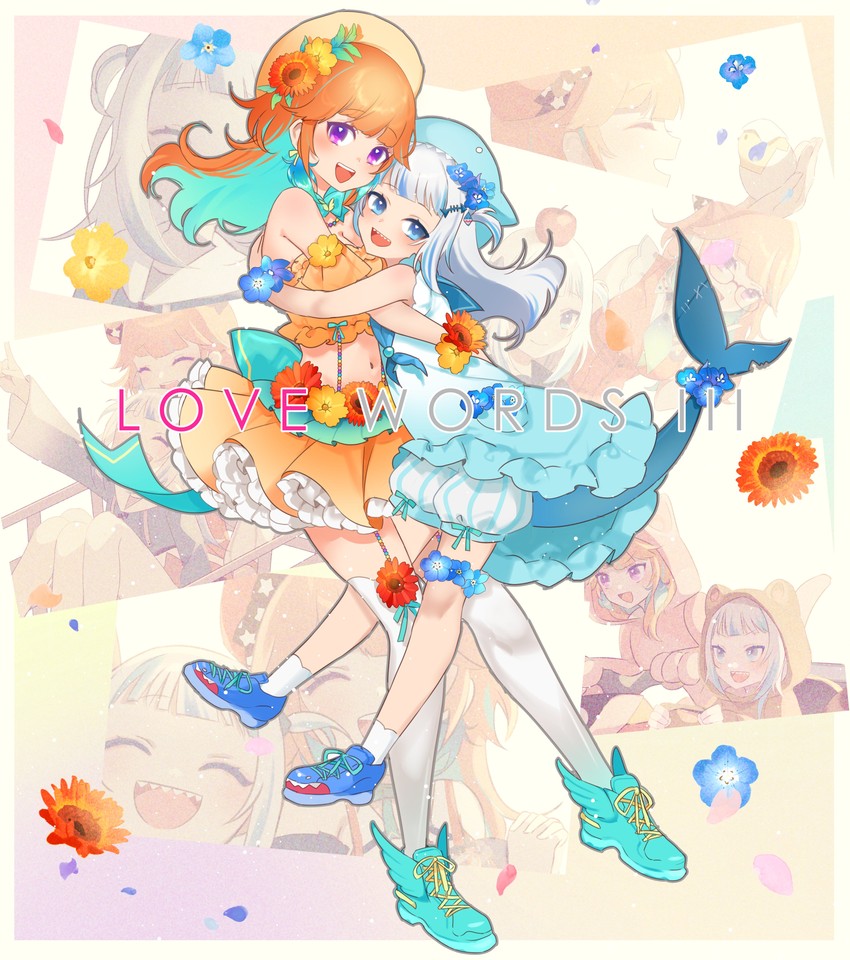 gawr gura and takanashi kiara (hololive and 3 more) drawn by yunare