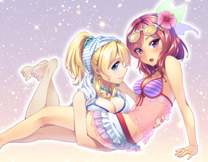 nishikino maki and ayase eli (love live! and 1 more) drawn by hakkaku_shikimi