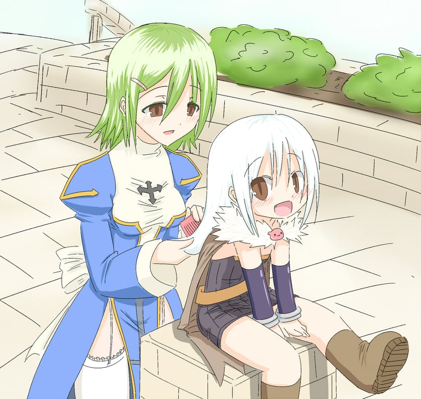 high priest, poring, and alchemist (ragnarok online) drawn by rafoll